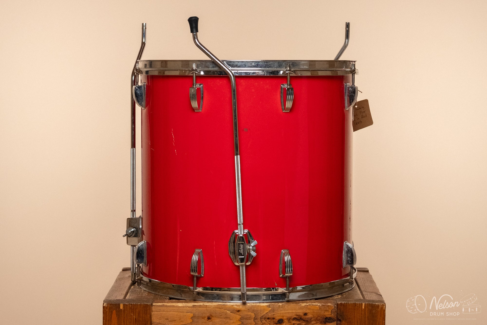 1980s Ludwig Rockers Floor Tom in Red - 16x16
