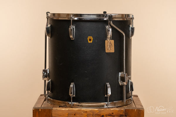 1960s Ludwig 3 ply Floor Tom in Black Panther - 16x16