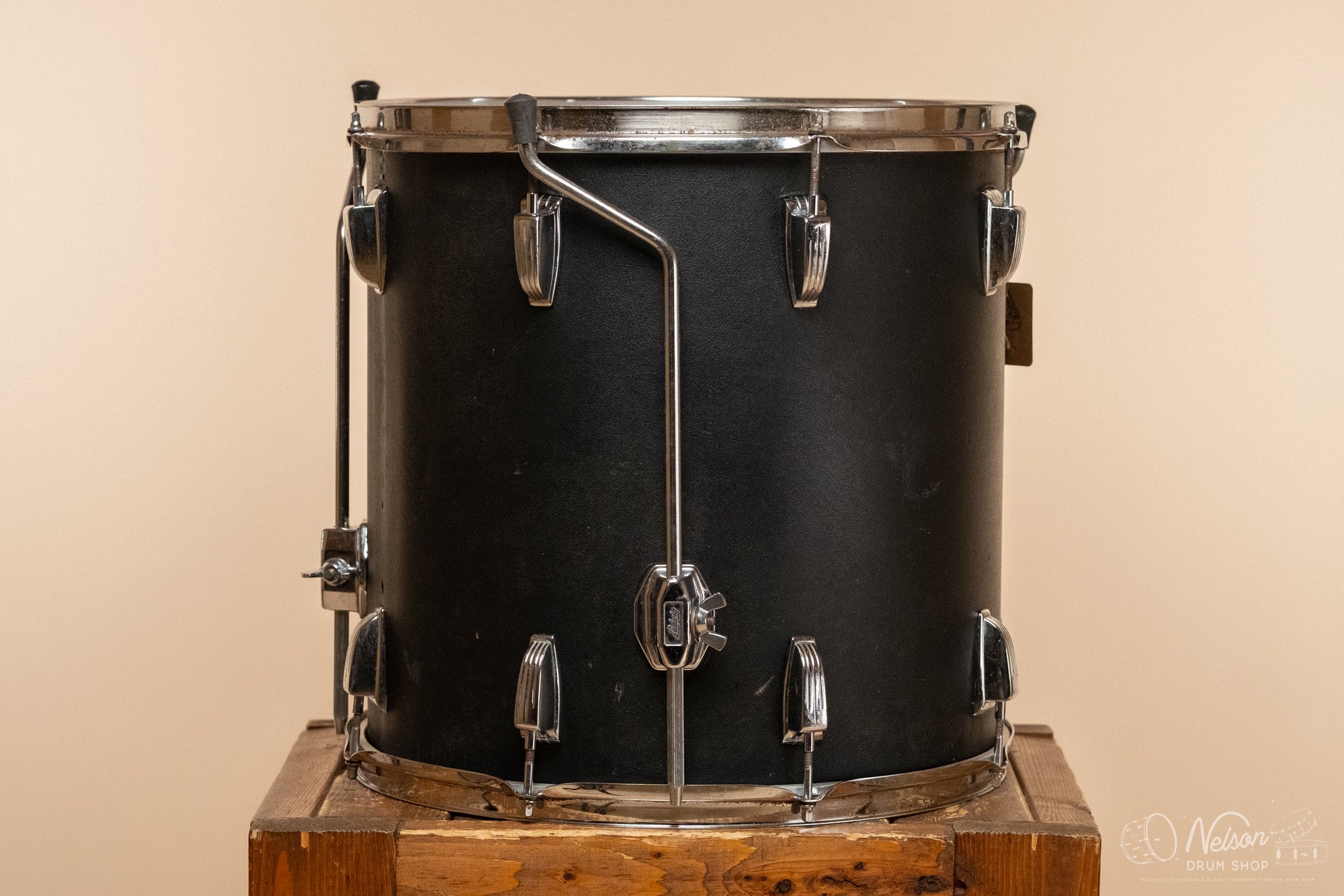 1960s Ludwig 3 ply Floor Tom in Black Panther - 16x16