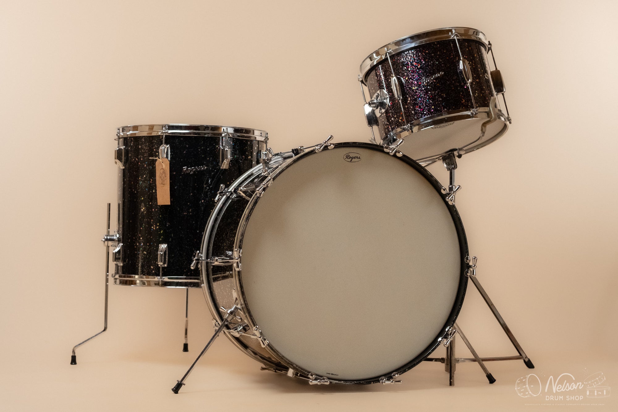 1960s Rogers 'Tower' Cleveland Era in Mardi Gras Pearl - 14x22, 9x13, 16x16
