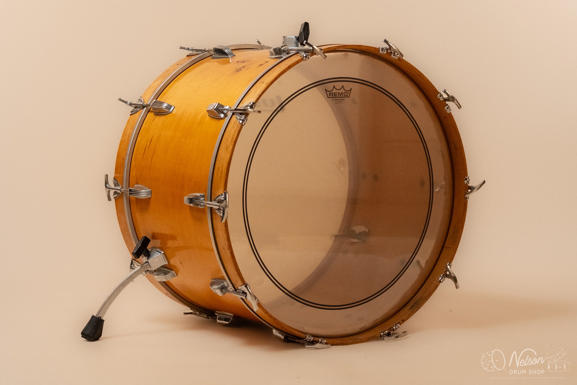 1971 Ludwig 3 ply Bass Drum in Maple Thermogloss - 14x22