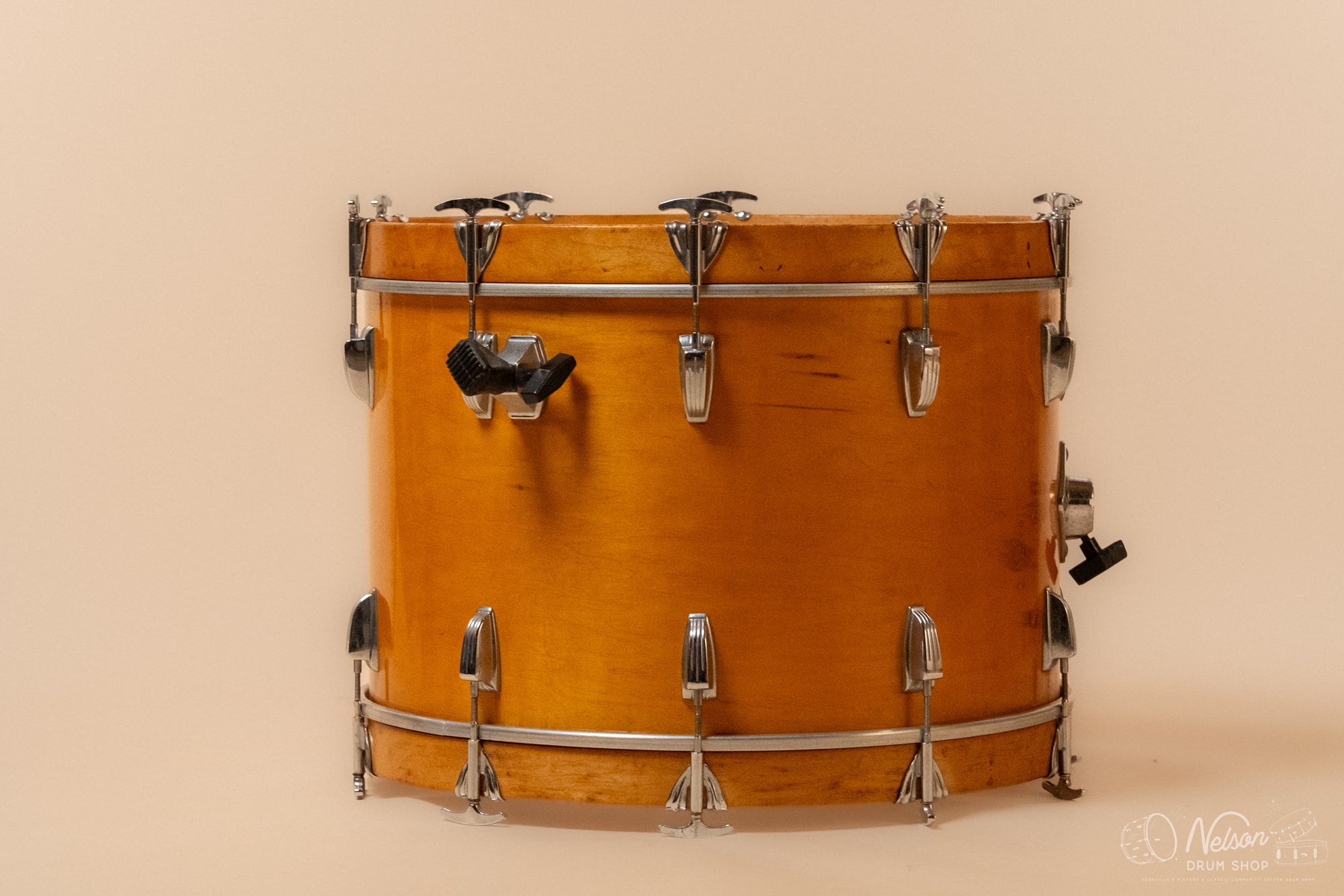 1971 Ludwig 3 ply Bass Drum in Maple Thermogloss - 14x22