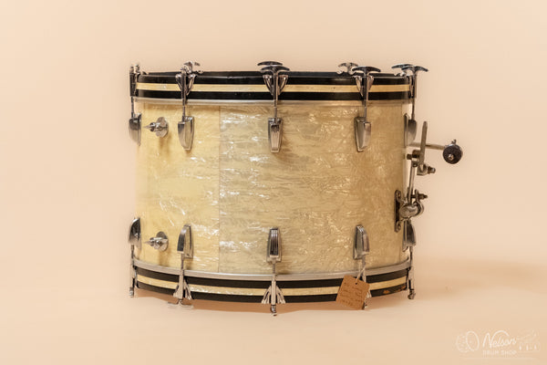 1960s Ludwig Classic Bass Drum in White Marine Pearl - 14x22"