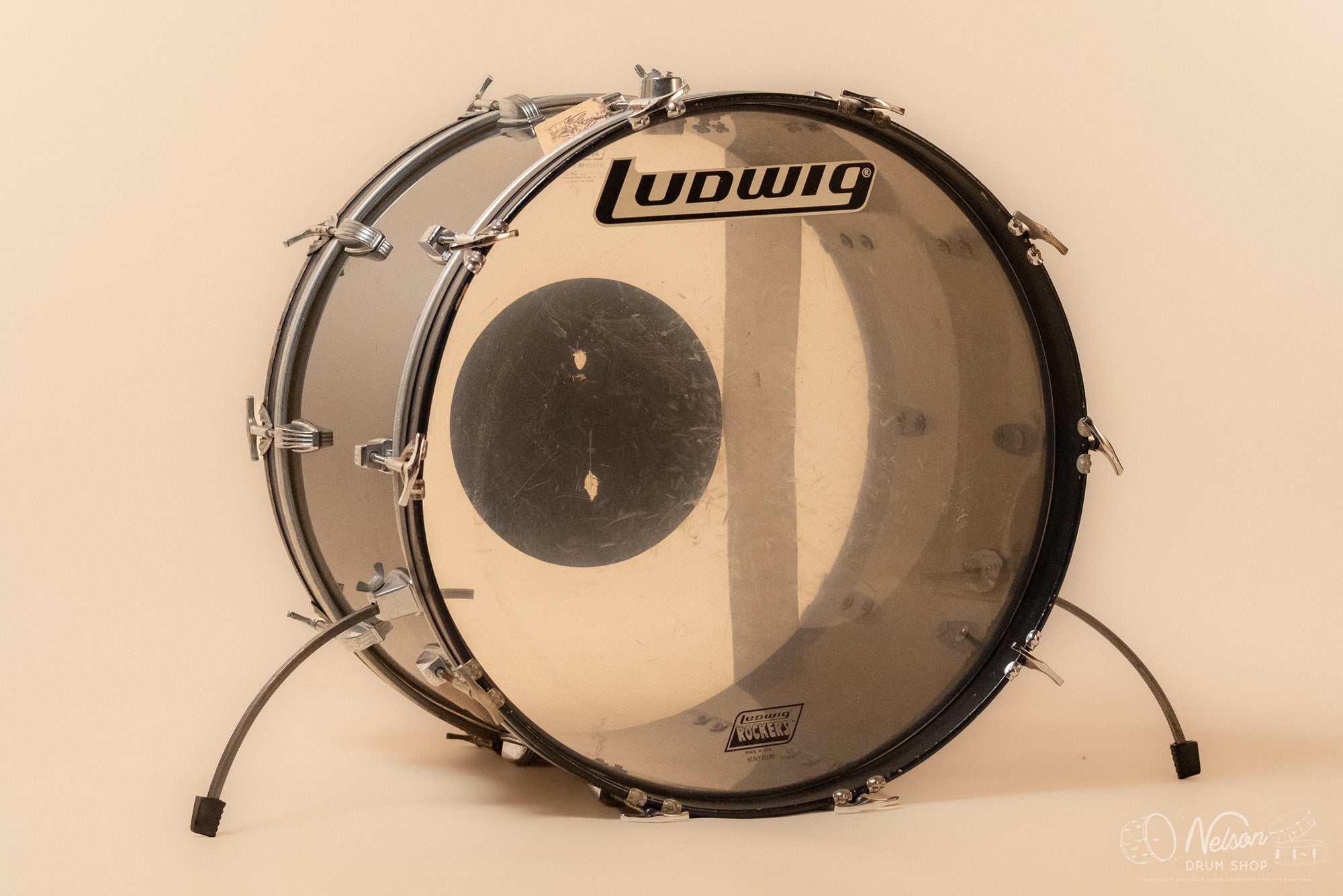 1970s Ludwig Vistalite Bass Drum in Smoke - 14x22