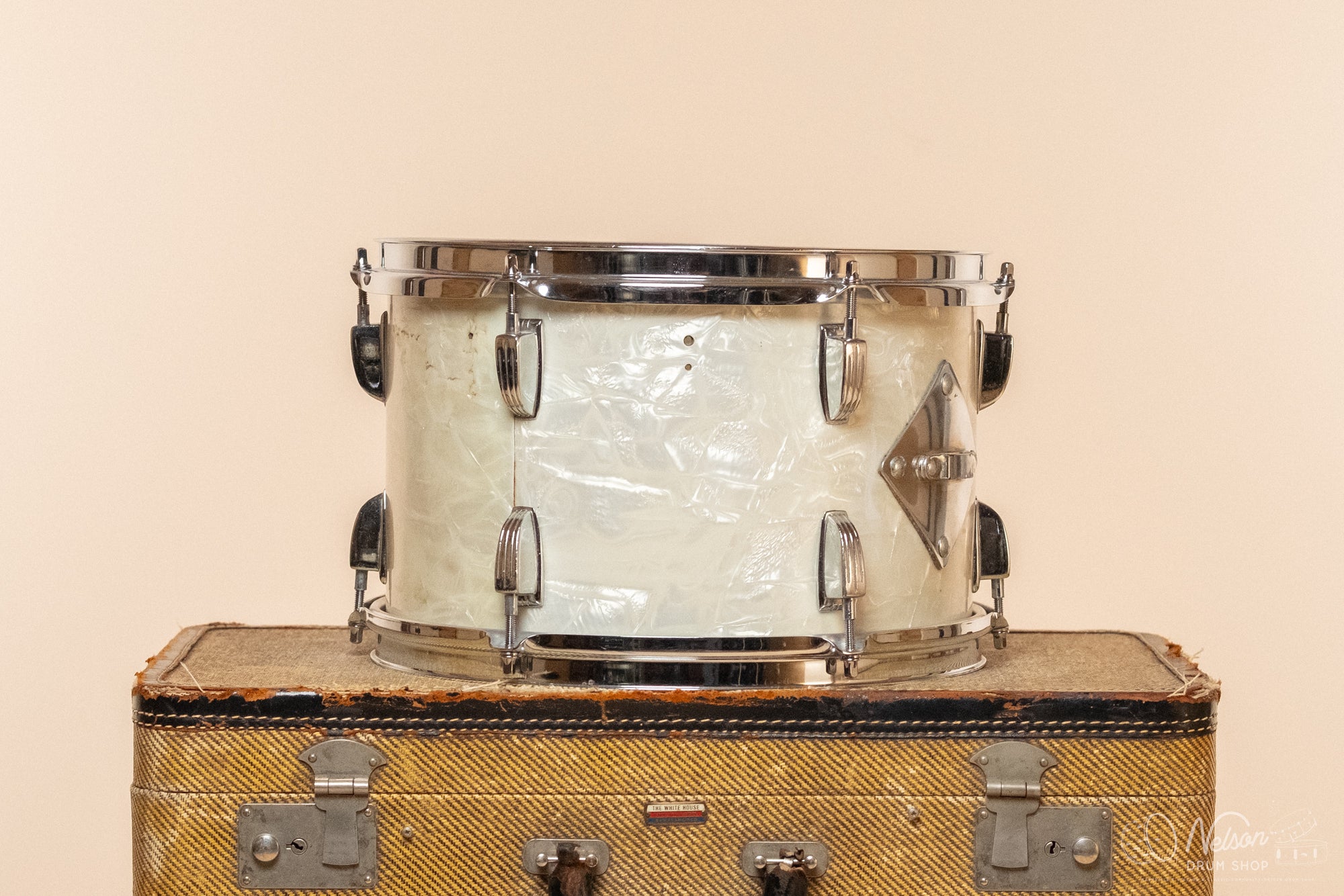 1970s Ludwig Tom in White Marine Pearl - 8x12