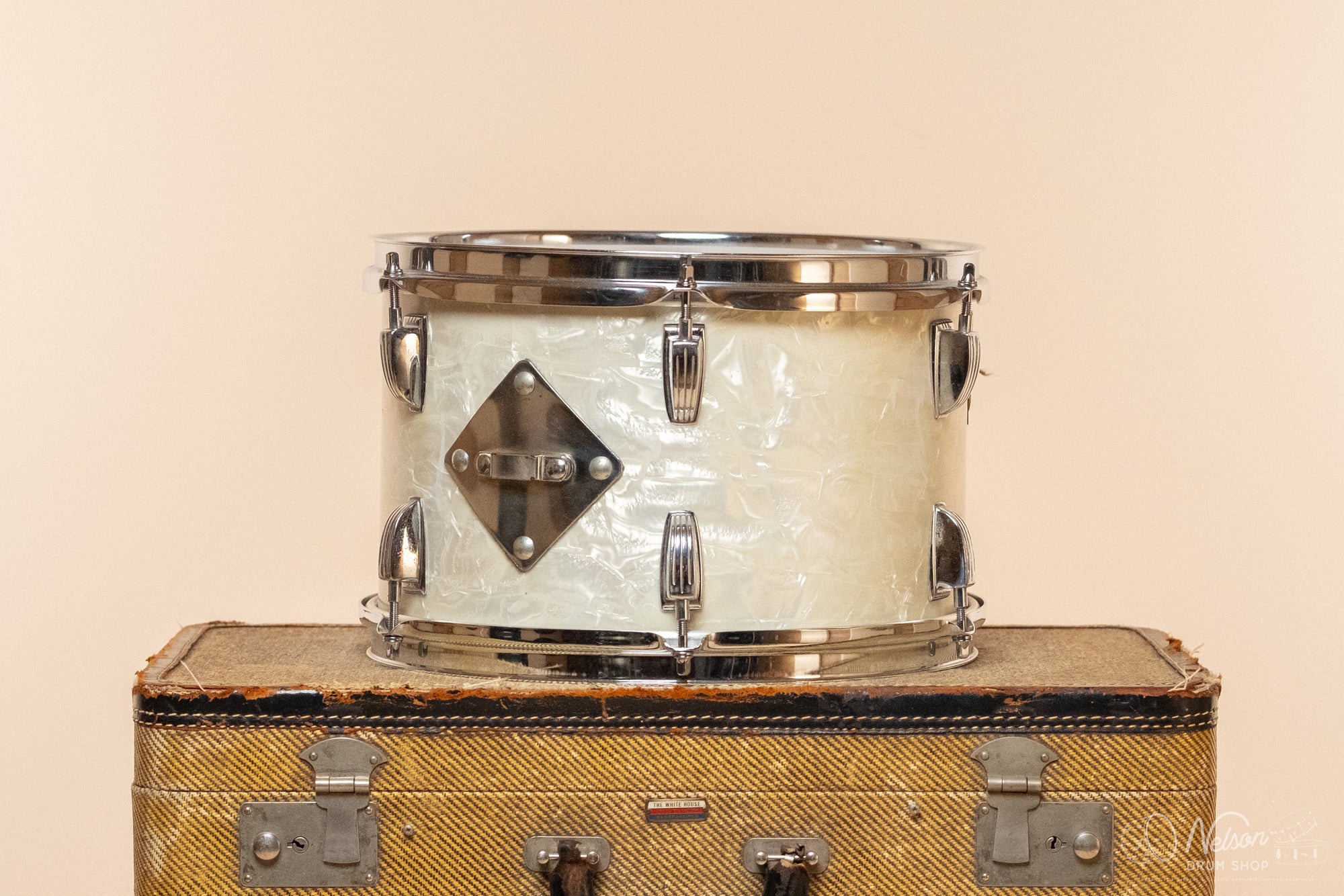 1970s Ludwig Tom in White Marine Pearl - 8x12