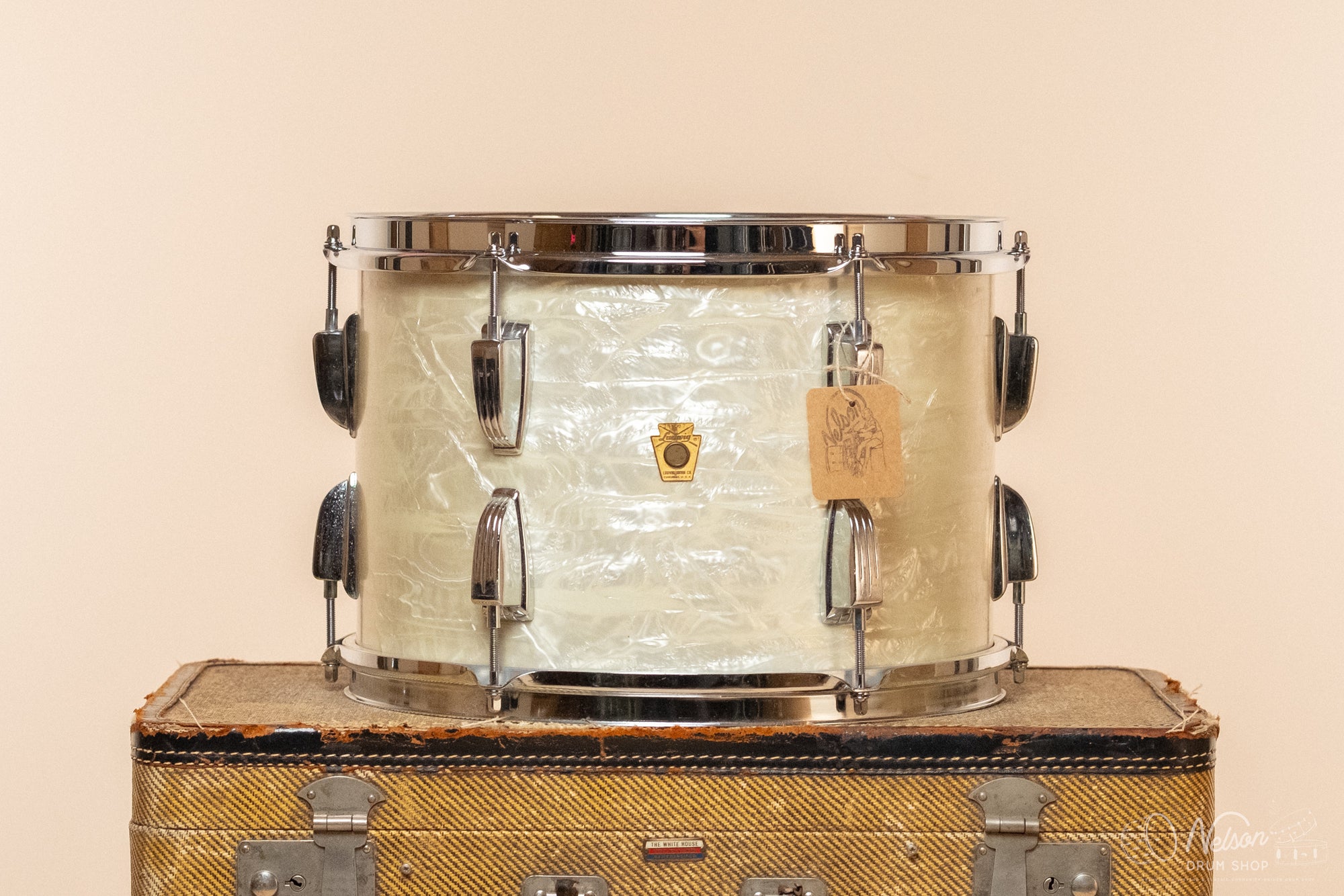 1960s Ludwig Tom in White Marine Pearl - 9x13