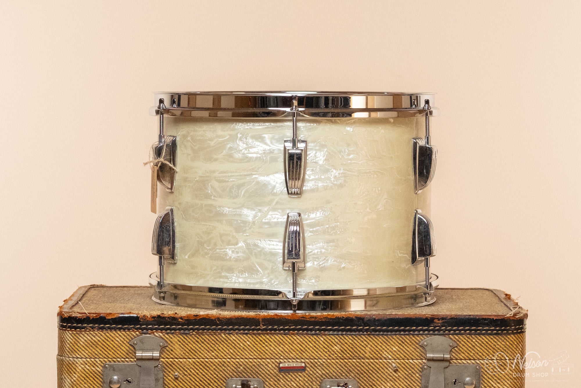 1960s Ludwig Tom in White Marine Pearl - 9x13