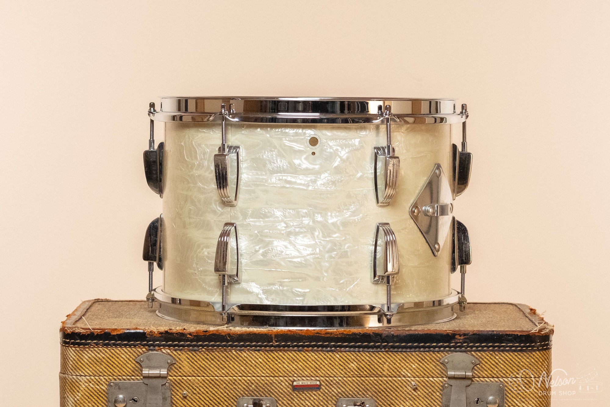 1960s Ludwig Tom in White Marine Pearl - 9x13