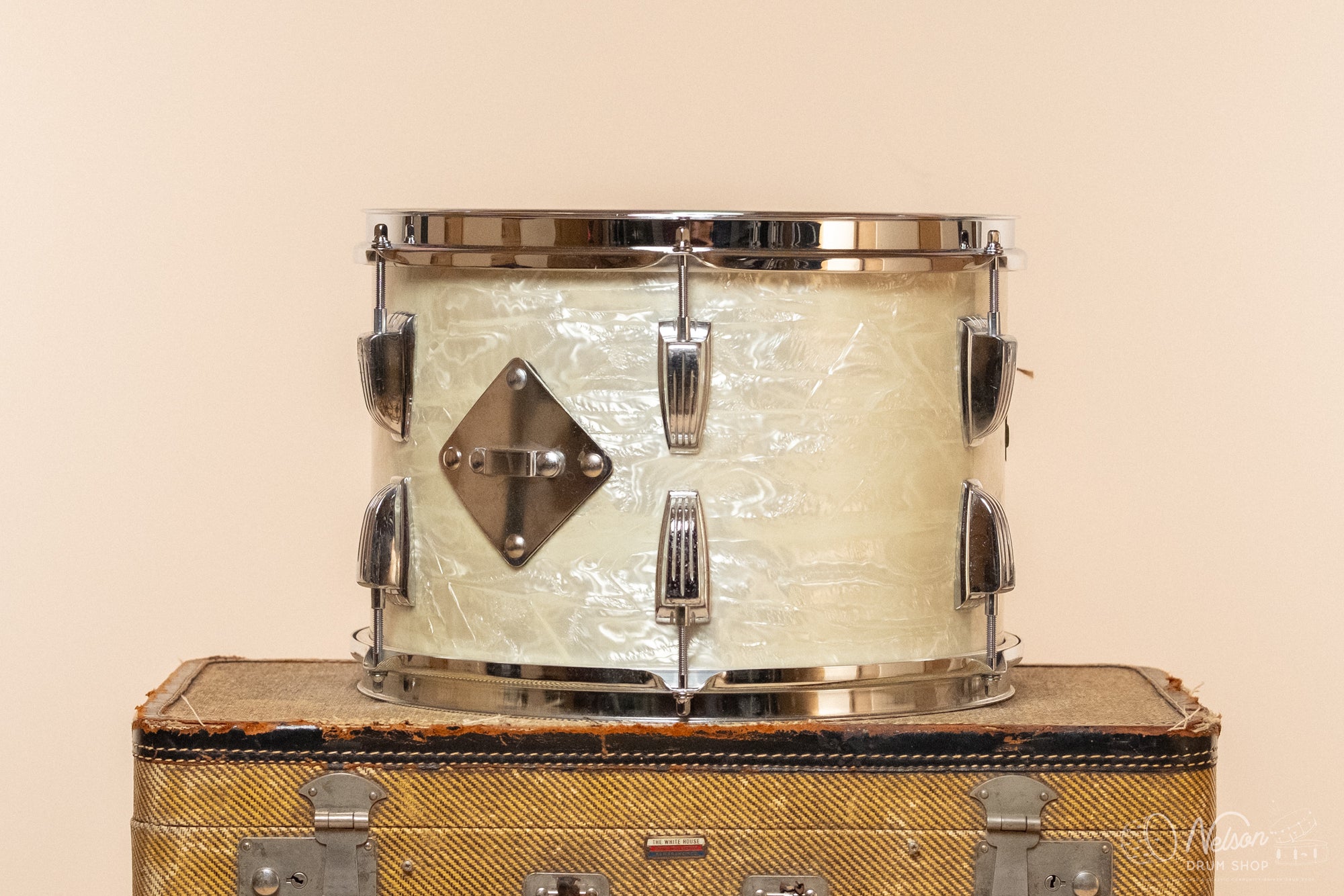 1960s Ludwig Tom in White Marine Pearl - 9x13