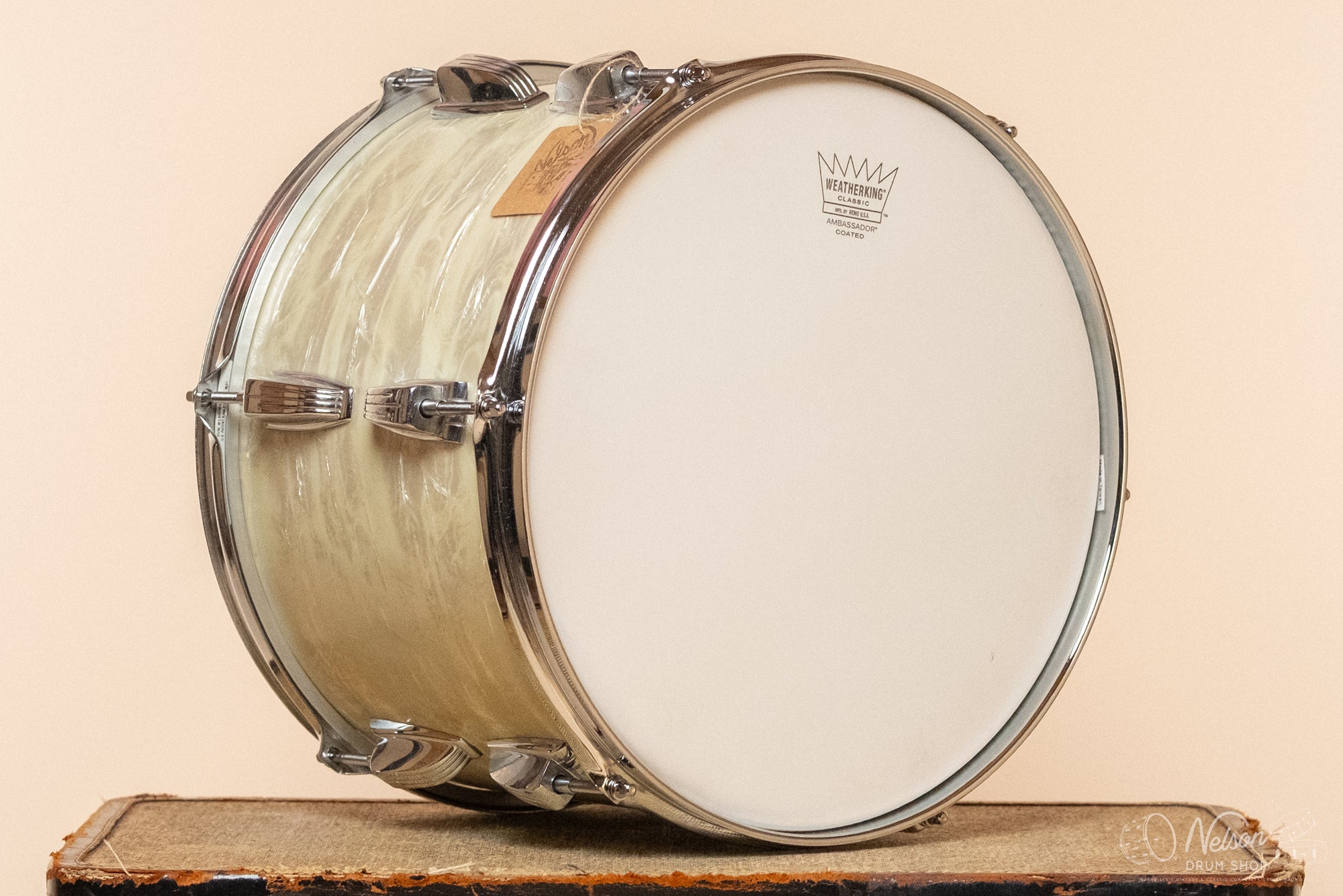 1960s Ludwig Tom in White Marine Pearl - 9x13