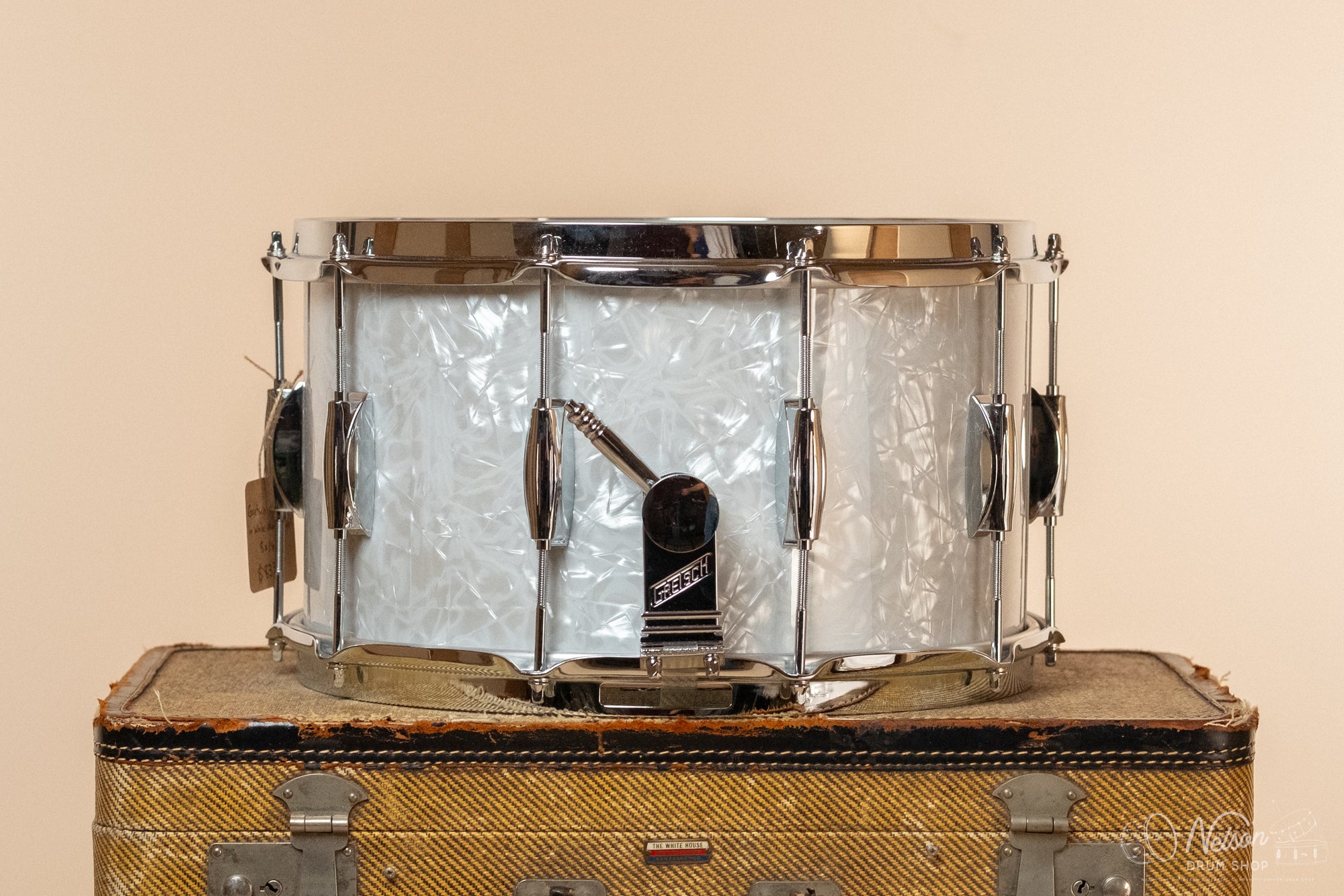 Gretsch 'Broadkaster' in White Marine Pearl - 8x14