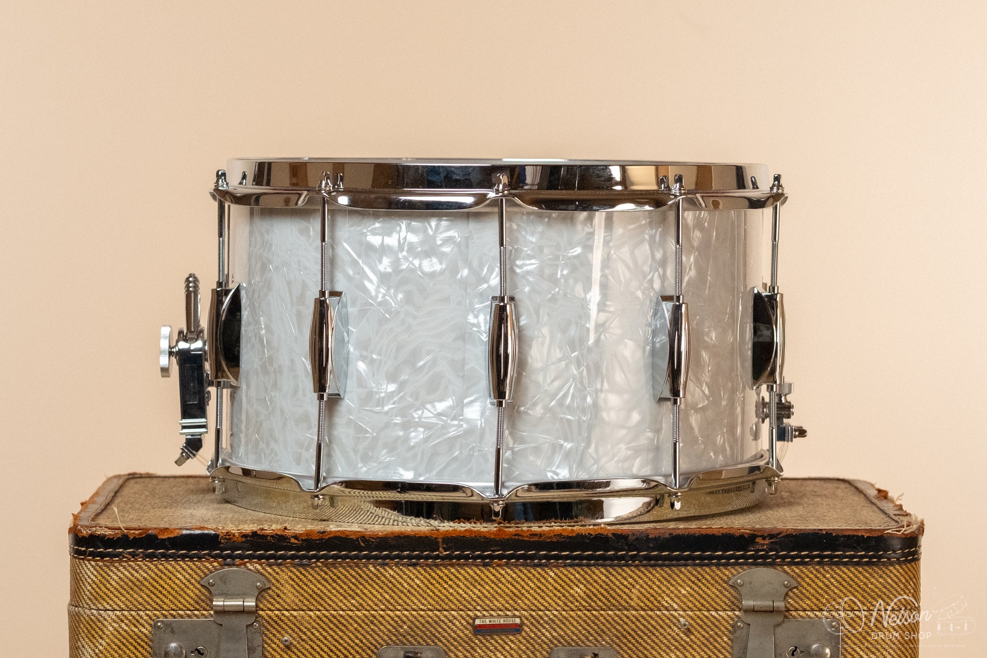 Gretsch 'Broadkaster' in White Marine Pearl - 8x14