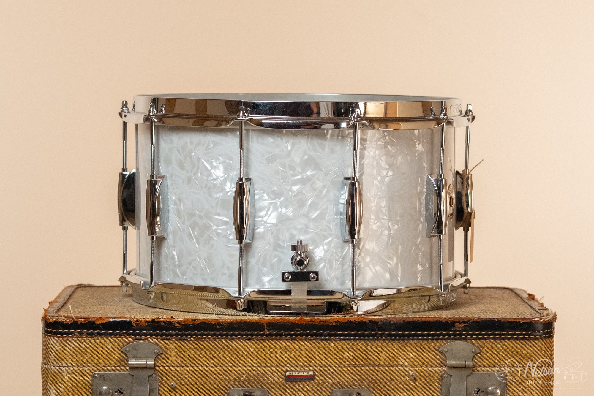 Gretsch 'Broadkaster' in White Marine Pearl - 8x14