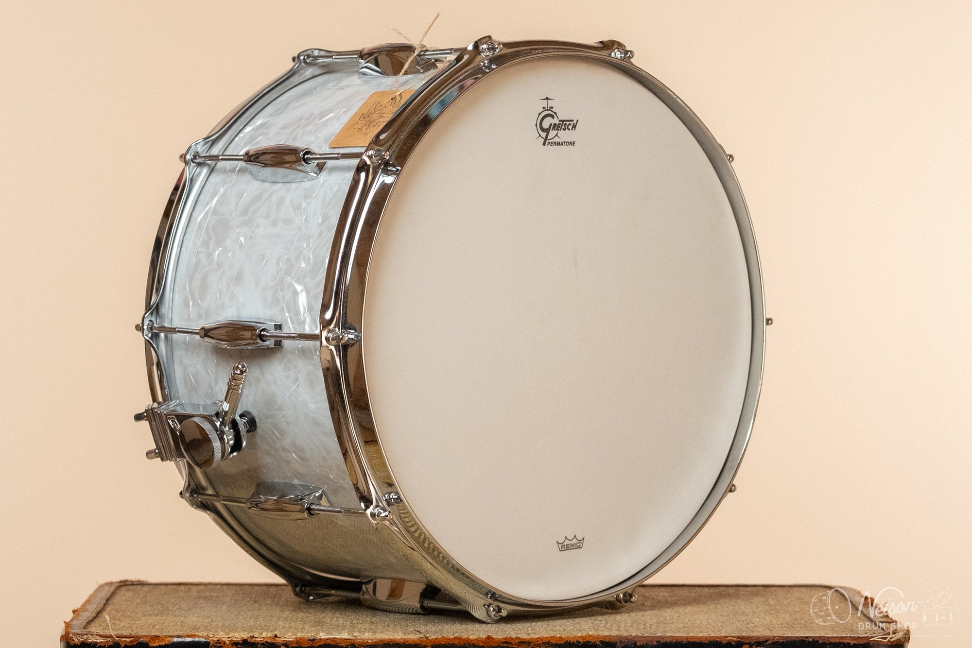 Gretsch 'Broadkaster' in White Marine Pearl - 8x14