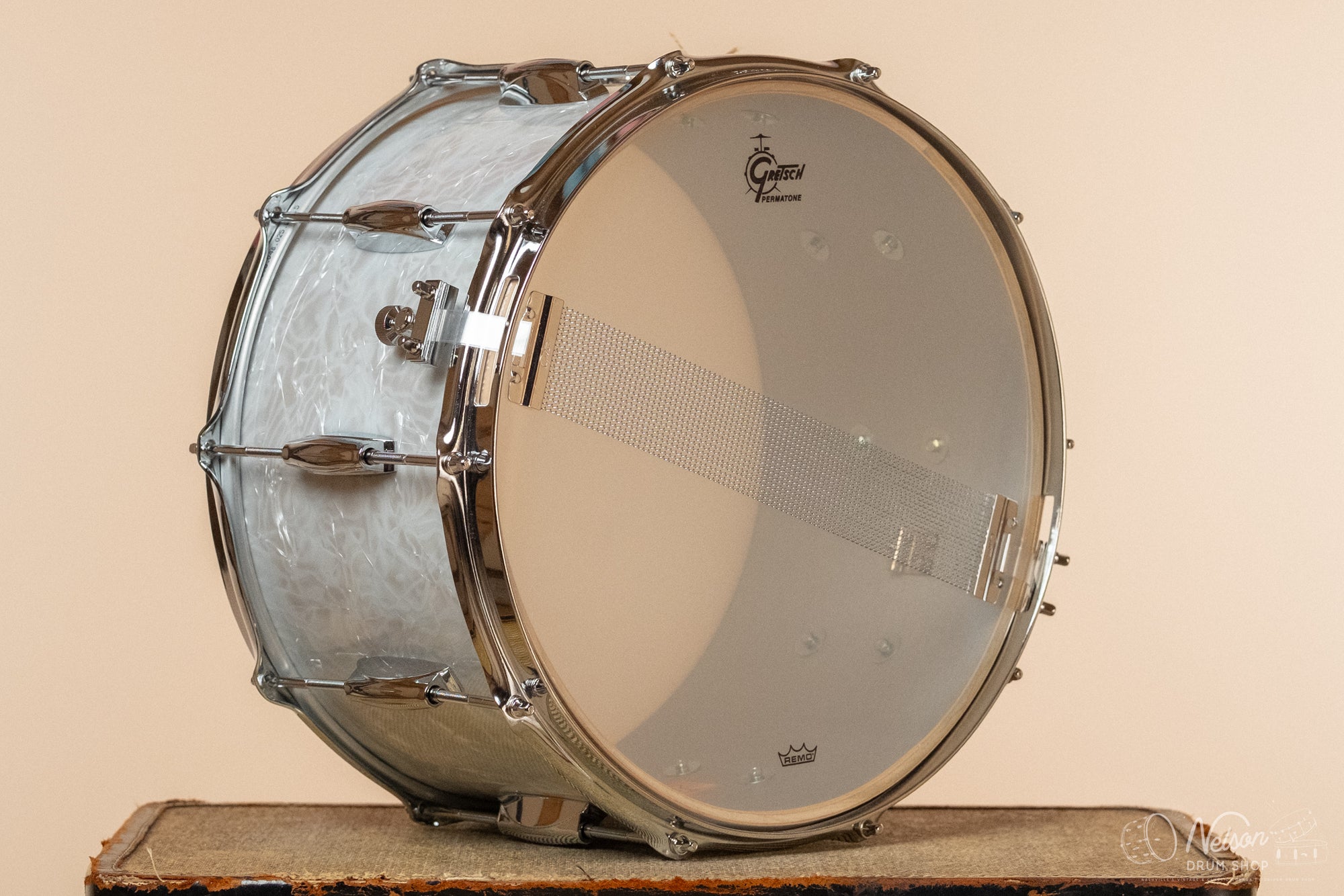 Gretsch 'Broadkaster' in White Marine Pearl - 8x14