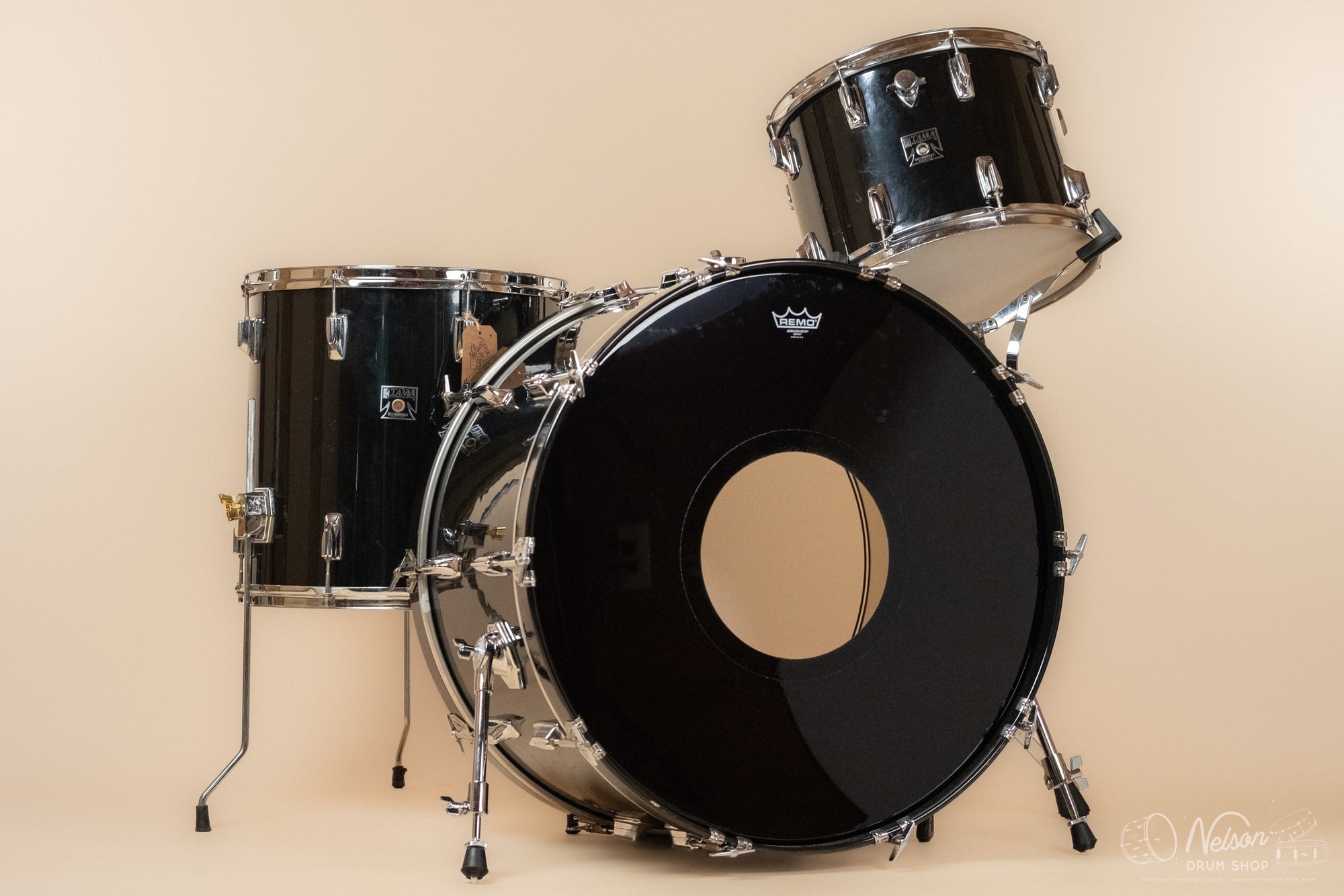 1980s Tama Imperialstar in Black Gloss -14x26, 10x14, 16x16
