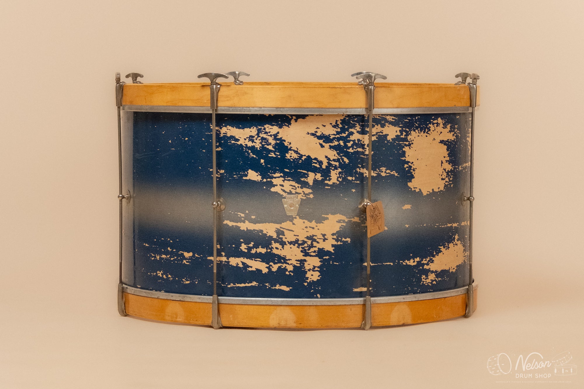 1940s WFL Single Tension Bass Drum in Blue Duco - 14x26