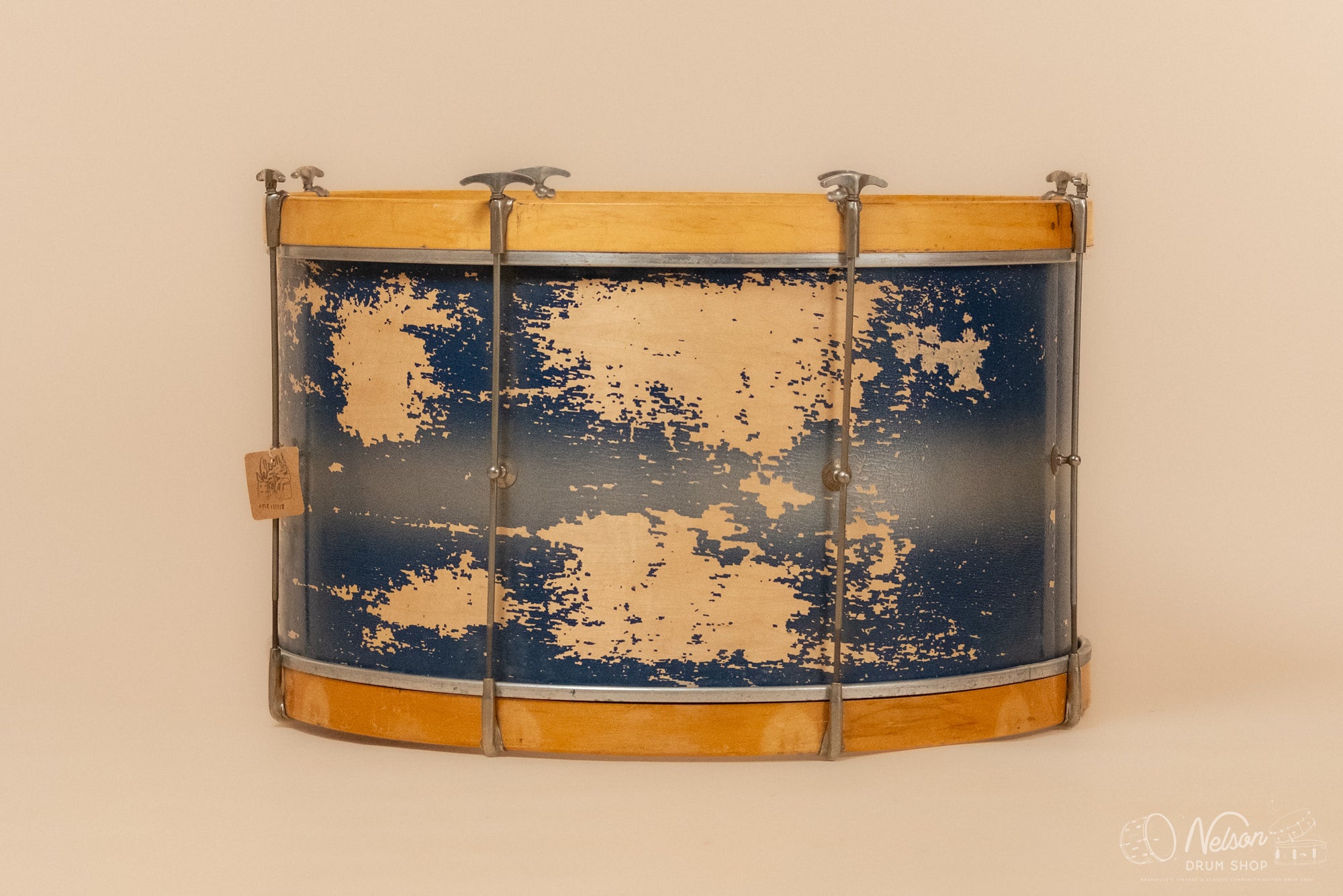 1940s WFL Single Tension Bass Drum in Blue Duco - 14x26