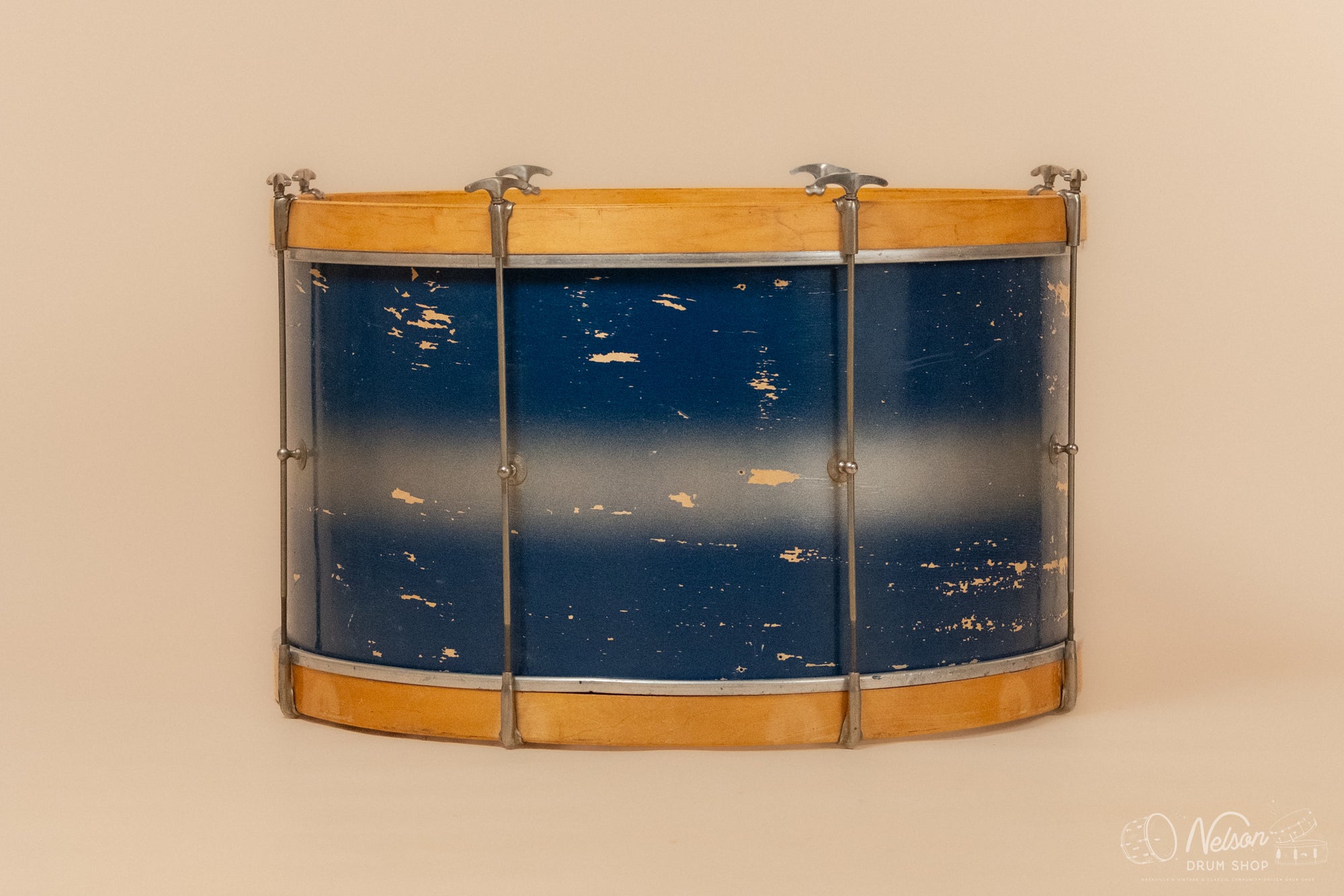 1940s WFL Single Tension Bass Drum in Blue Duco - 14x26