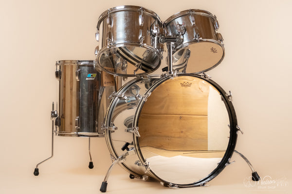 1970s Ludwig 'Big Beat' in Stainless Steel - 14x22, 16x16, 9x13, 8x12