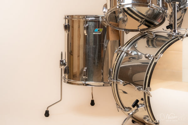 1970s Ludwig 'Big Beat' in Stainless Steel - 14x22, 16x16, 9x13, 8x12