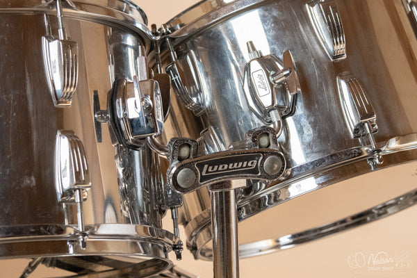 1970s Ludwig 'Big Beat' in Stainless Steel - 14x22, 16x16, 9x13, 8x12
