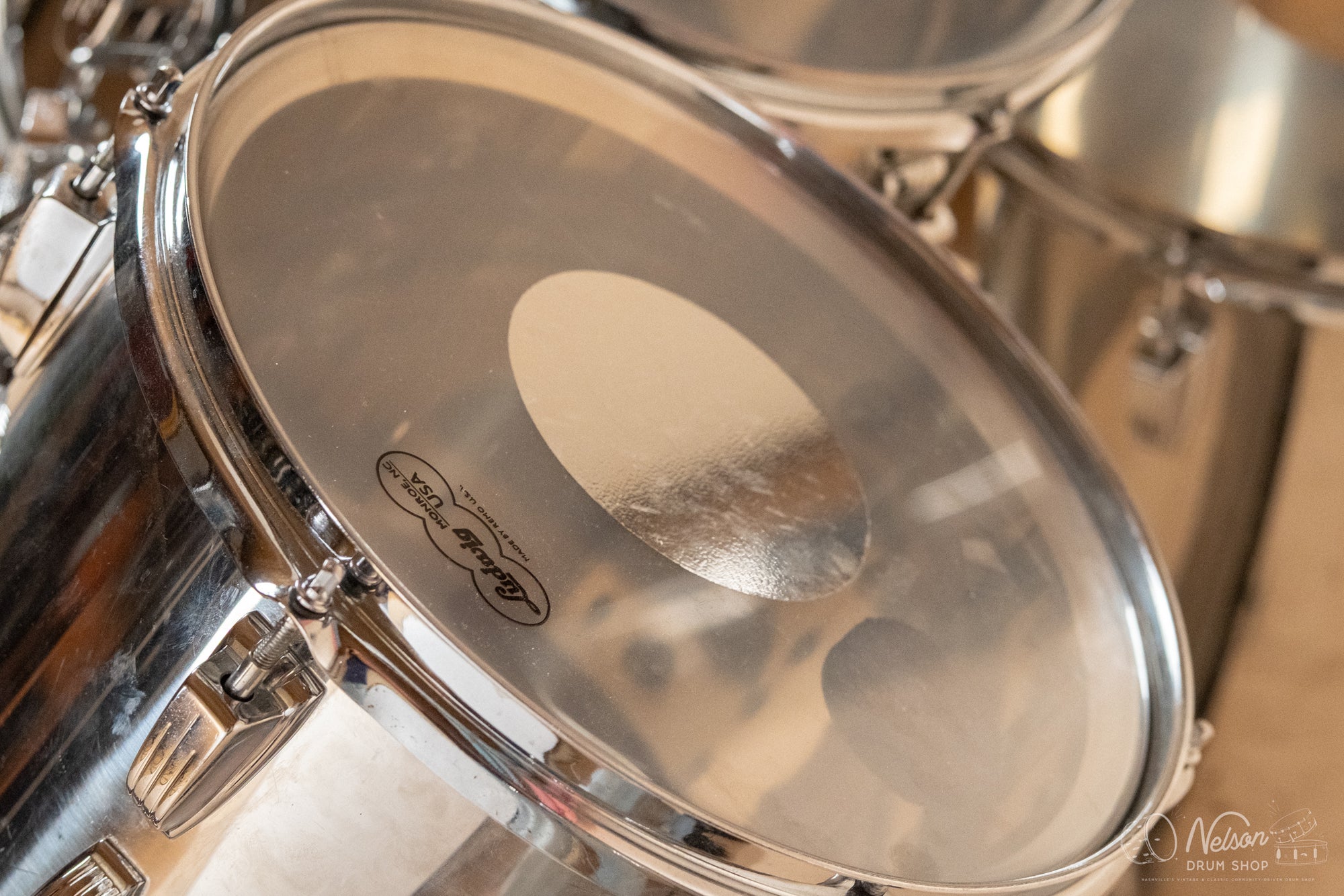 1970s Ludwig 'Big Beat' in Stainless Steel - 14x22, 16x16, 9x13, 8x12
