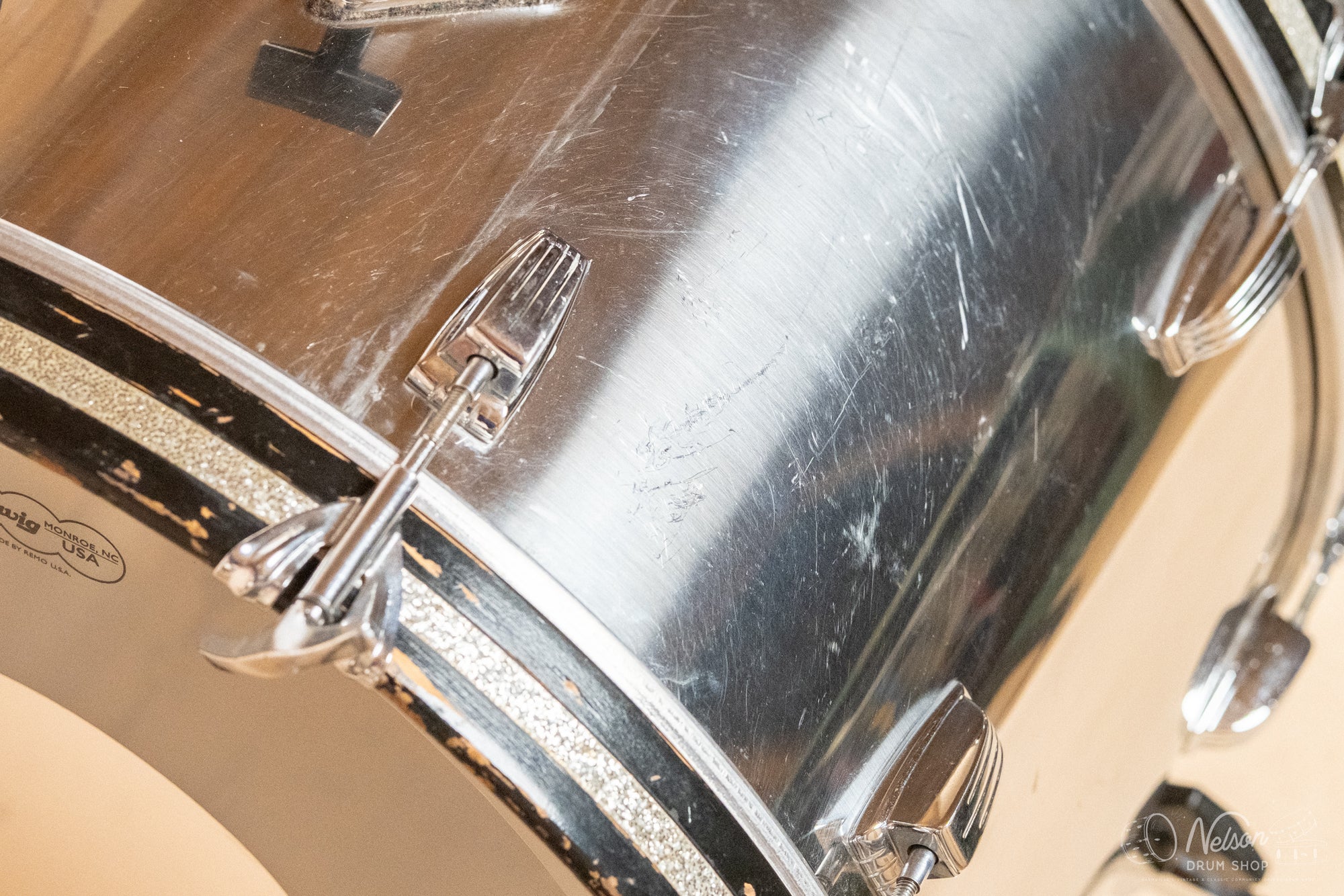 1970s Ludwig 'Big Beat' in Stainless Steel - 14x22, 16x16, 9x13, 8x12