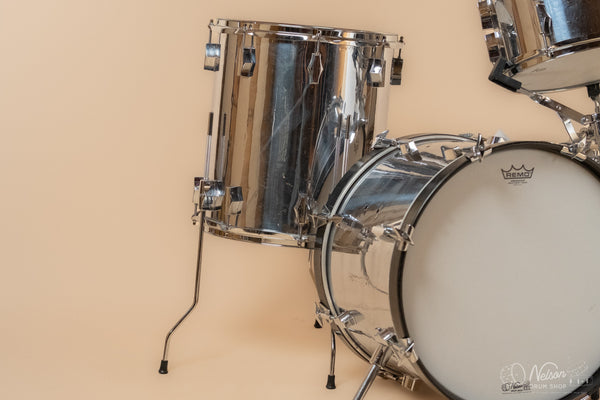 1970s Fibes Chrome Over Fiberglass Bop Kit - 14x18, 16x14, 8x12