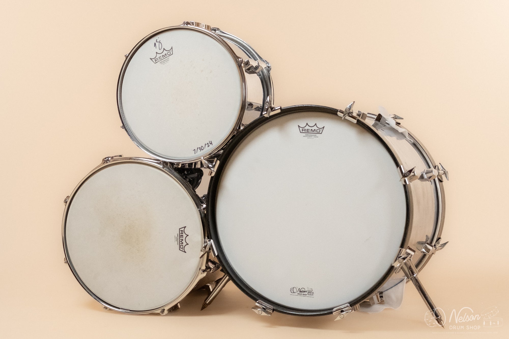 1970s Fibes Chrome Over Fiberglass Bop Kit - 14x18, 16x14, 8x12