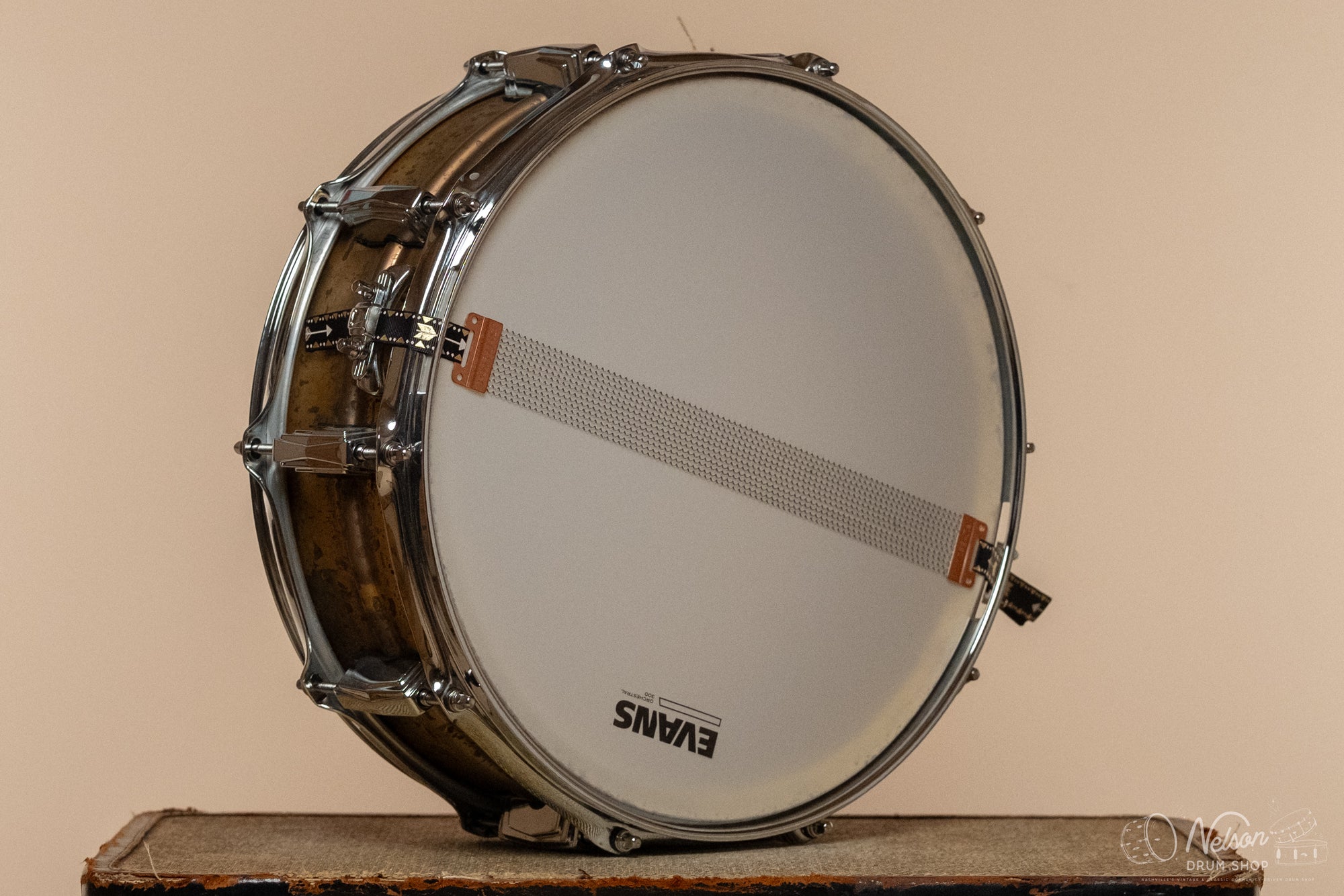 Used Ludwig LB454R Raw Brass Phonic - 5x14