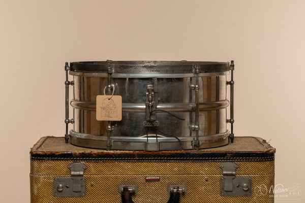 Late 1920s Ludwig 2pc Nickel Over Brass 6 lug - 6.5x14