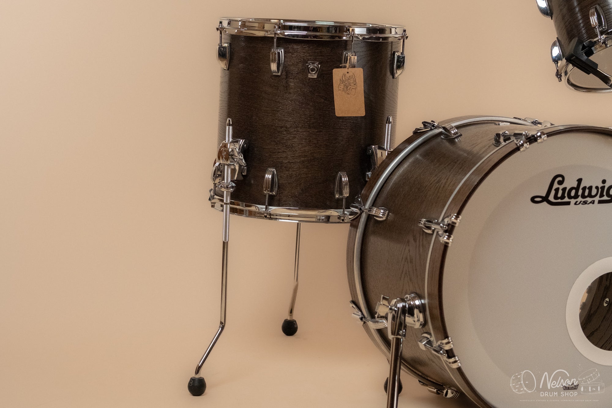 Used Ludwig Classic Oak Downbeat in Smoke - 14x20, 8x12, 14x14