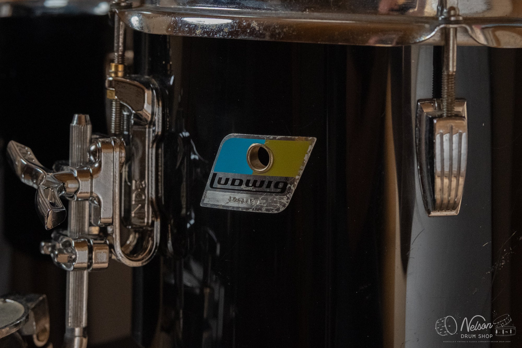 1970s Ludwig Vistalite Concert Tom Kit in Black - 14x20, 6.5x10, 8x12, 16x16