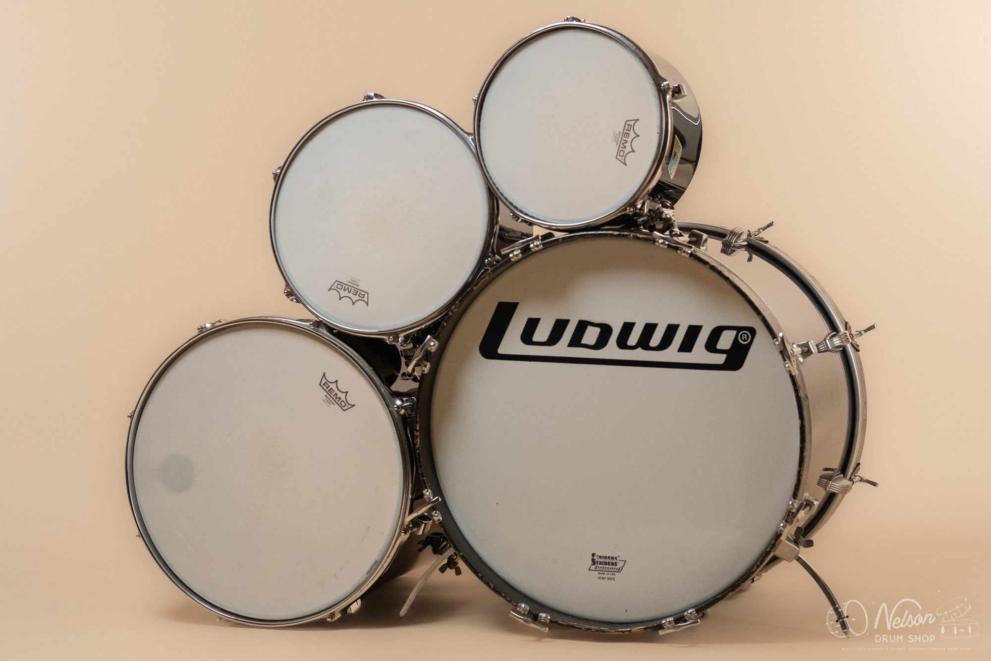1970s Ludwig Vistalite Concert Tom Kit in Black - 14x20, 6.5x10, 8x12, 16x16
