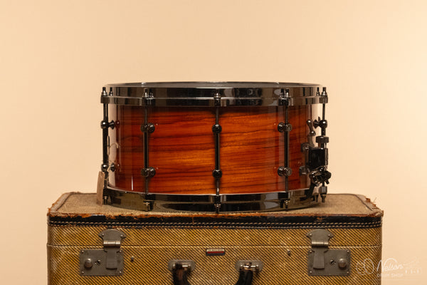 Used Tama "S.L.P." Maple Snare Drum in Gloss Tangerine Zebrawood - 7x14