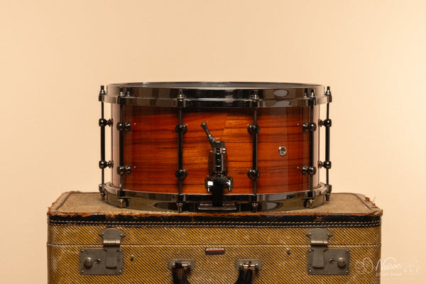 Used Tama "S.L.P." Maple Snare Drum in Gloss Tangerine Zebrawood - 7x14