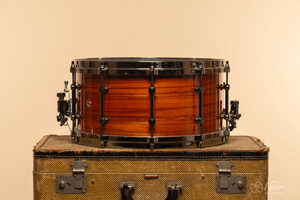 Used Tama "S.L.P." Maple Snare Drum in Gloss Tangerine Zebrawood - 7x14