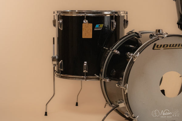 1970s Ludwig Concert Tom Vistalite Kit in Black - 14x22, 16x18, 10x14, 9x13