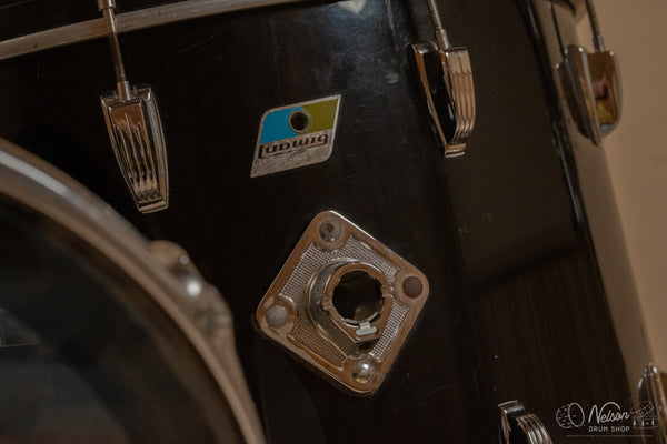 1970s Ludwig Concert Tom Vistalite Kit in Black - 14x22, 16x18, 10x14, 9x13