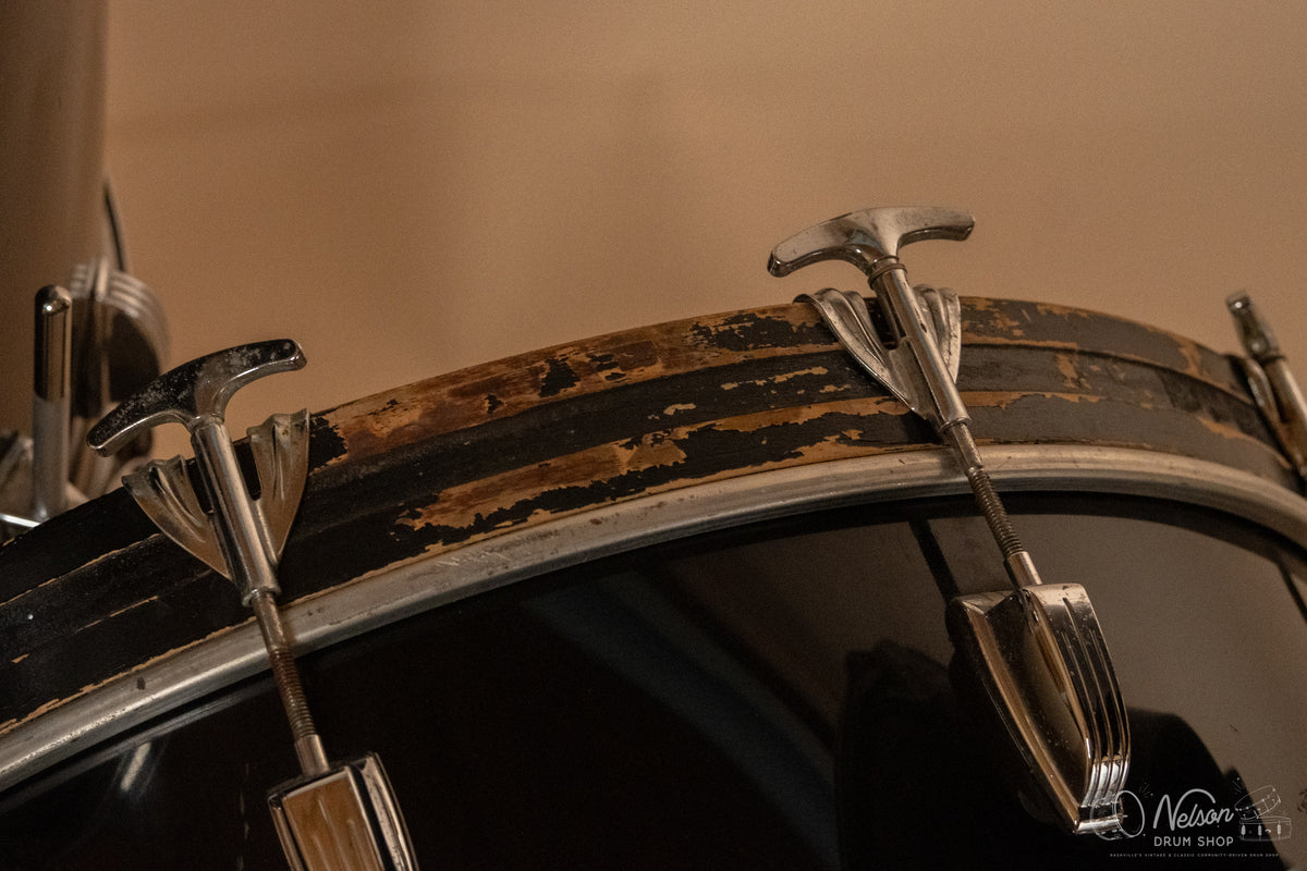 1970s Ludwig Concert Tom Vistalite Kit in Black - 14x22, 16x18, 10x14, 9x13