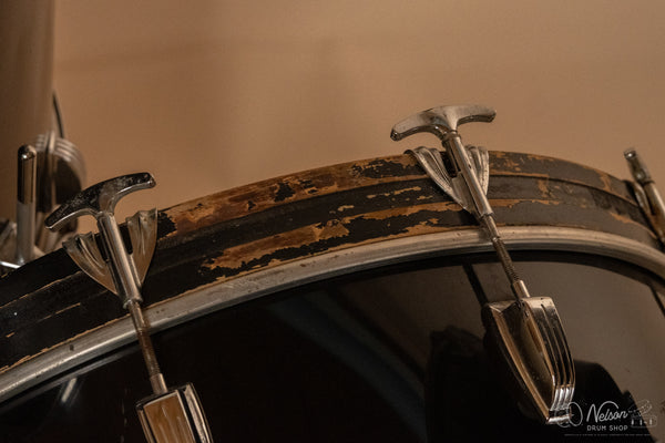 1970s Ludwig Concert Tom Vistalite Kit in Black - 14x22, 16x18, 10x14, 9x13