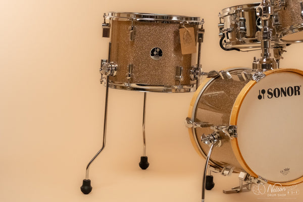 Used Sonor 'Martini' Kit in Gold Galaxy Sparkle - 12x14, 10x13, 8x8, 5x12sn