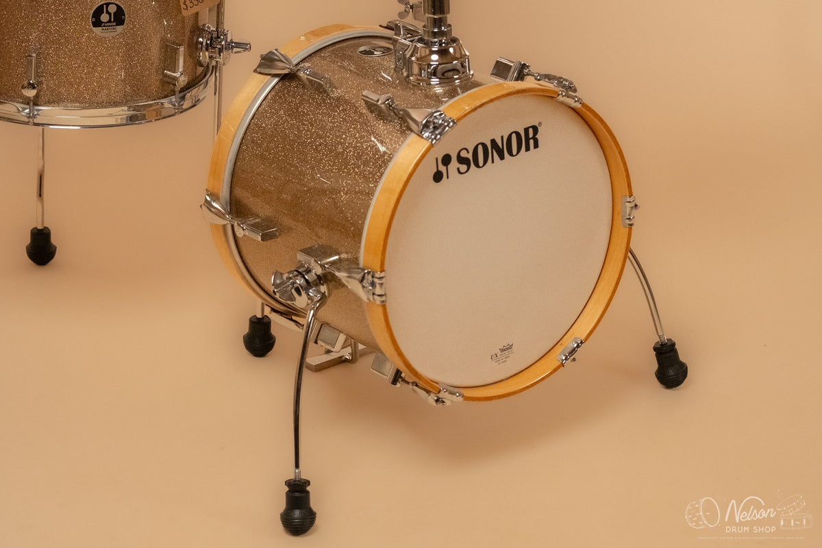 Used Sonor 'Martini' Kit in Gold Galaxy Sparkle - 12x14, 10x13, 8x8, 5x12sn