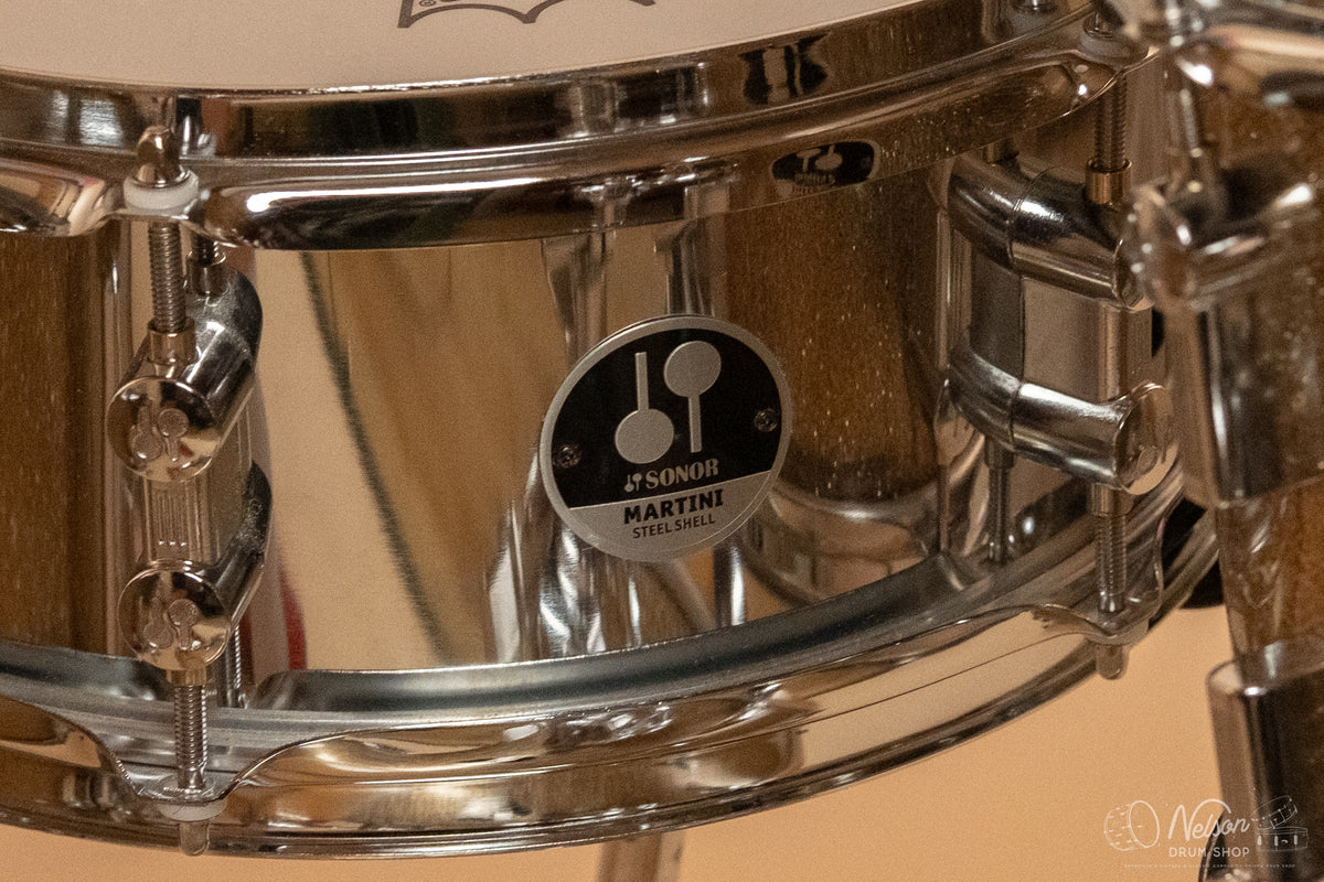 Used Sonor 'Martini' Kit in Gold Galaxy Sparkle - 12x14, 10x13, 8x8, 5x12sn