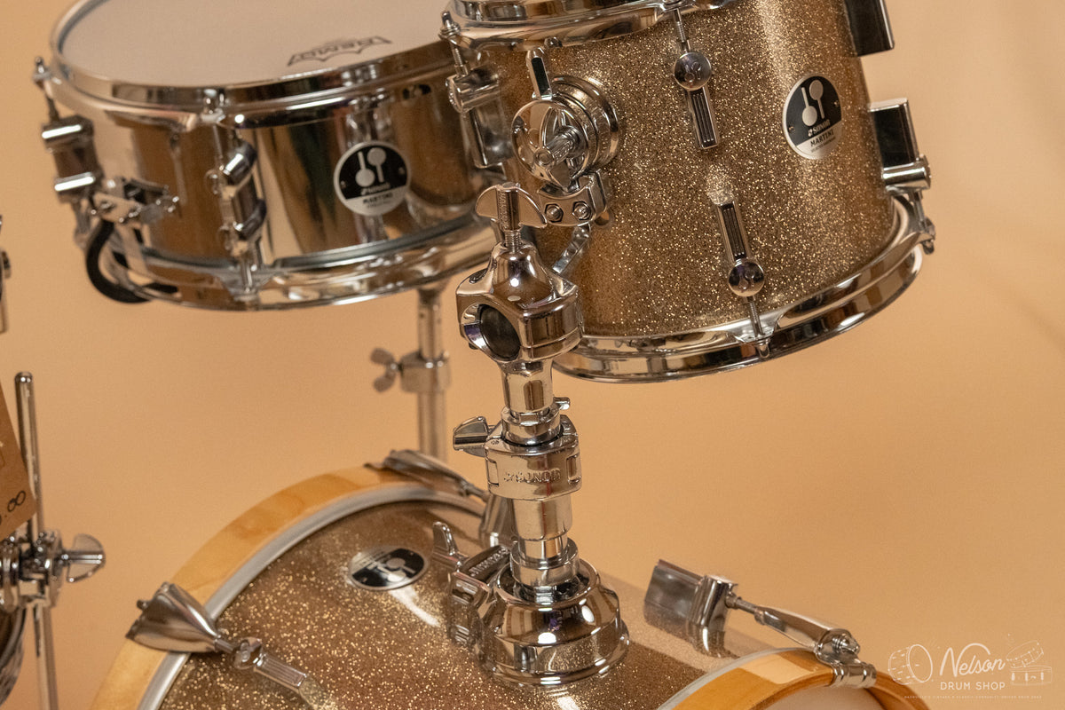 Used Sonor 'Martini' Kit in Gold Galaxy Sparkle - 12x14, 10x13, 8x8, 5x12sn