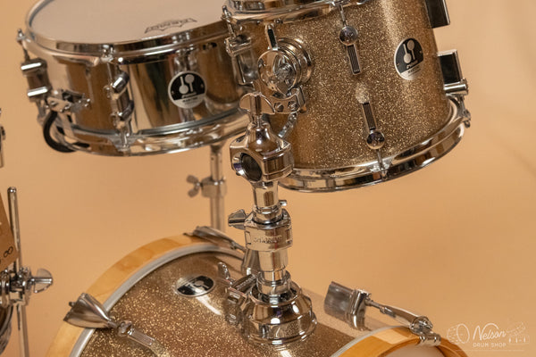Used Sonor 'Martini' Kit in Gold Galaxy Sparkle - 12x14, 10x13, 8x8, 5x12sn