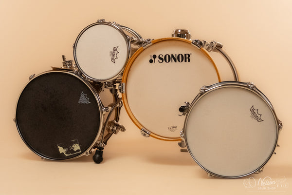 Used Sonor 'Martini' Kit in Gold Galaxy Sparkle - 12x14, 10x13, 8x8, 5x12sn