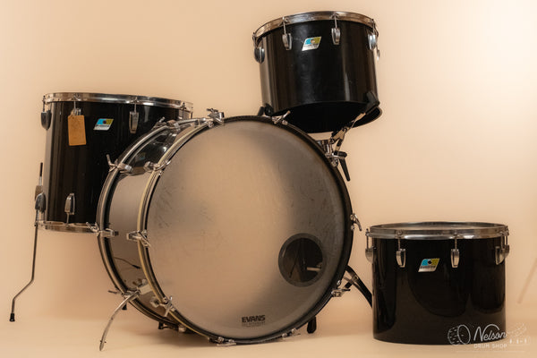 1970s Ludwig Vistalite in Black - 14x24, 16x18, 12x15, 10x14